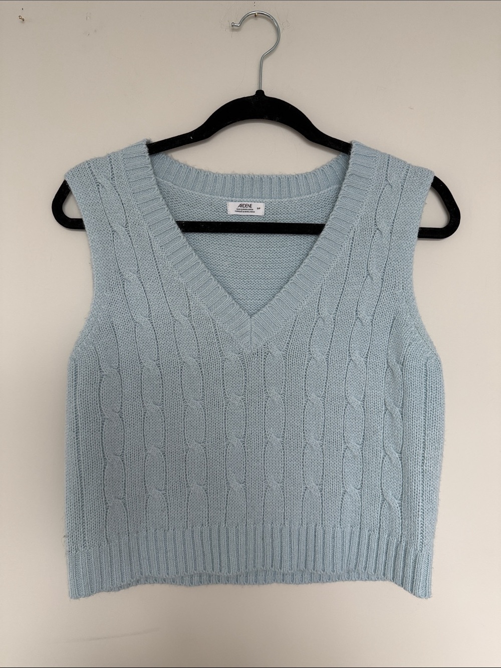 3/$45 Ardene Light Blue Cable Knit V-Neck Sweater Vest